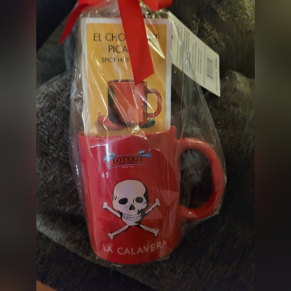 COCOA AND MUG 🎃💀🦹‍♀️Loteria El Chocolate Picante Mug with Hot Cocoa Set